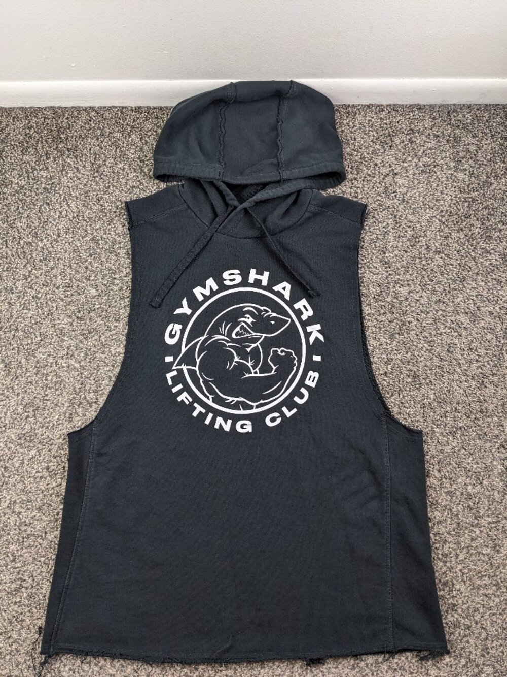 Gymshark Hoodie Sleeveless Shirt Lifting Club Factory Distressed Mens XL